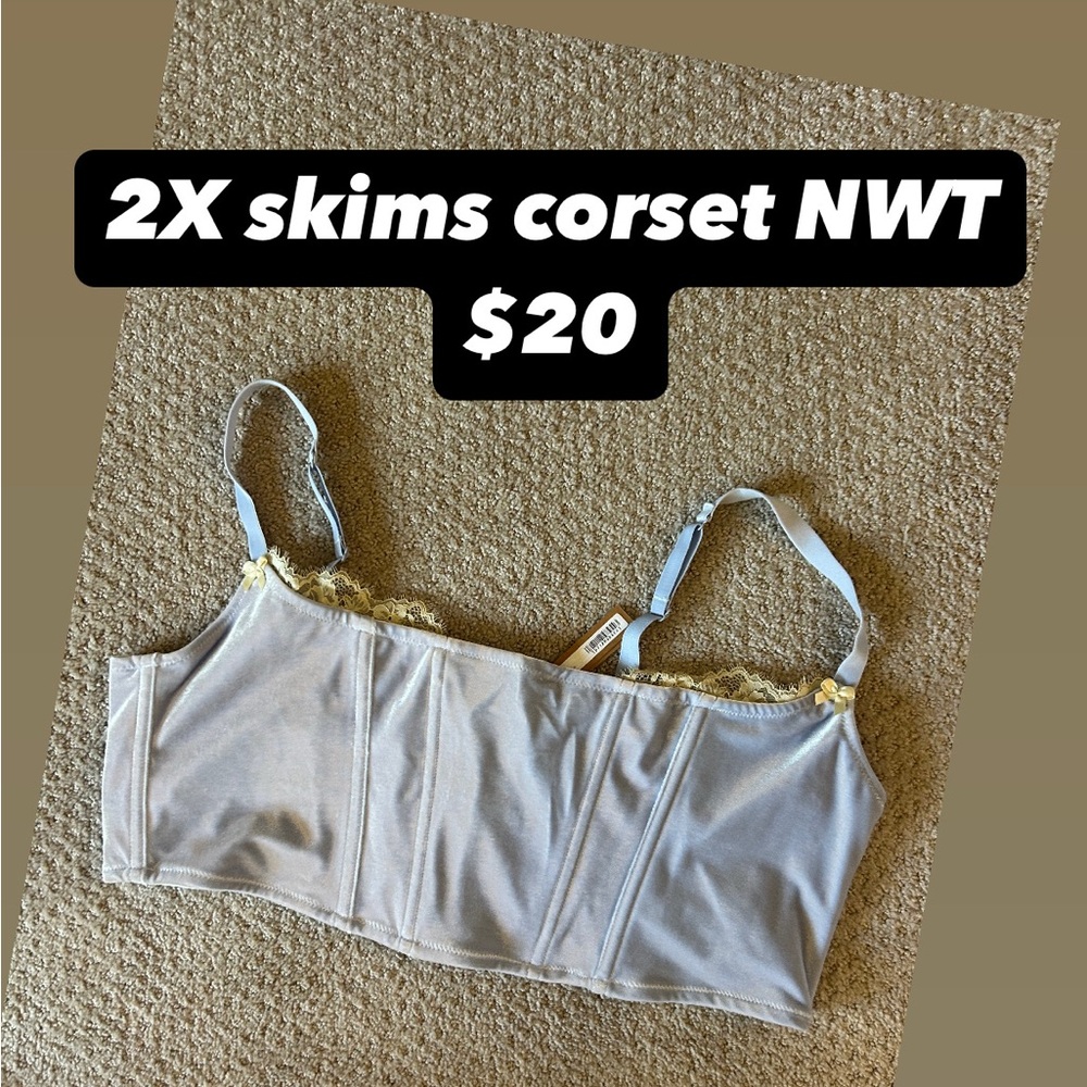 Skims velvet blue Valentine’s corset